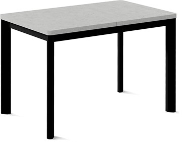 Кухонный стол раздвижной Кубика Токио-2L (ноги металлические черные, светлый цемент) в Южно-Сахалинске