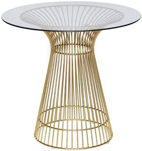 Стеклянный стол ARGO (mod. DT1471) металл/стекло, D80x74.5 черный/золотой в Южно-Сахалинске