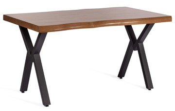 Обеденный стол EFFRON (mod. 1412) ЛДСП+меламин/металл, 140х80х75, walnut (орех)/чёрный в Южно-Сахалинске