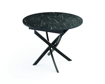 Обеденный стол 55.04 Адажио, мрамор черный/черный/металл черный в Южно-Сахалинске