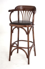 Барный стул 750 мягкий (средний тон, экокожа коричневая) в Южно-Сахалинске