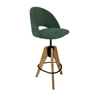 Барный стул SHT-ST34 / SHT-S92 (лиственно-зеленый/браш.коричневый/черный муар) в Южно-Сахалинске