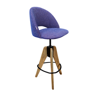 Барный стул SHT-ST34 / SHT-S92 (синий мираж/браш.коричневый/черный муар) в Южно-Сахалинске