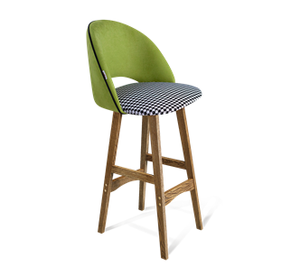 Барный стул SHT-ST34-3 / SHT-S65 (оливковый/гусиная лапка/дуб брашированный коричневый) в Южно-Сахалинске