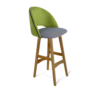 Барный стул SHT-ST34-3 / SHT-S65 (оливковый/гусиная лапка/светлый орех) в Южно-Сахалинске