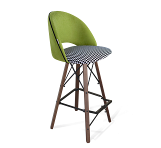 Барный стул SHT-ST34-3 / SHT-S80 (оливковый/гусиная лапка/темный орех/черный) в Южно-Сахалинске