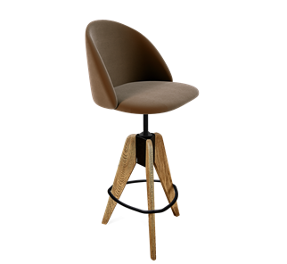 Барный стул SHT-ST35 / SHT-S92 (кофейный ликер/браш.коричневый/черный муар) в Южно-Сахалинске