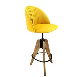 Барный стул SHT-ST35-1 / SHT-S92 (имперский жёлтый/браш.коричневый/черный муар) в Южно-Сахалинске