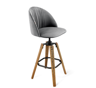 Барный стул SHT-ST35-1 / SHT-S93 (угольно-серый/браш.коричневый/черный муар) в Южно-Сахалинске