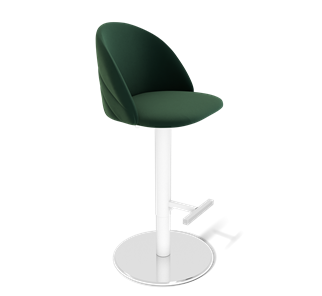 Барный стул SHT-ST35-2 / SHT-S128 (лиственно-зеленый/хром/белый муар) в Южно-Сахалинске