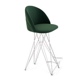 Барный стул SHT-ST35-2 / SHT-S66 (лиственно-зеленый/хром лак) в Южно-Сахалинске