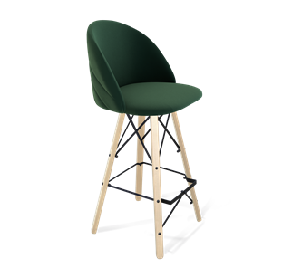 Барный стул SHT-ST35-2 / SHT-S80 (лиственно-зеленый/прозрачный лак/черный) в Южно-Сахалинске