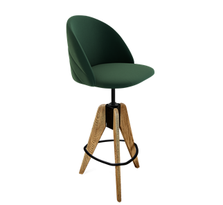 Барный стул SHT-ST35-2 / SHT-S92 (лиственно-зеленый/браш.коричневый/черный муар) в Южно-Сахалинске