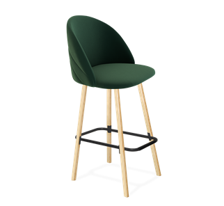 Барный стул SHT-ST35-2 / SHT-S94 (лиственно-зеленый/прозрачный лак/черный муар) в Южно-Сахалинске