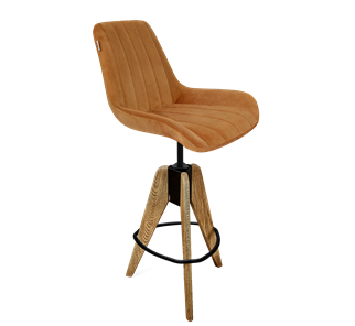 Барный стул SHT-ST37 / SHT-S92 (горчичный/браш.коричневый/черный муар) в Южно-Сахалинске