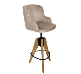Барный стул SHT-ST39 / SHT-S92 (латте/браш.коричневый/черный муар) в Южно-Сахалинске