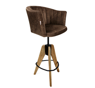 Барный стул SHT-ST42-1 / SHT-S92 (кофейный трюфель/браш.коричневый/черный муар) в Южно-Сахалинске