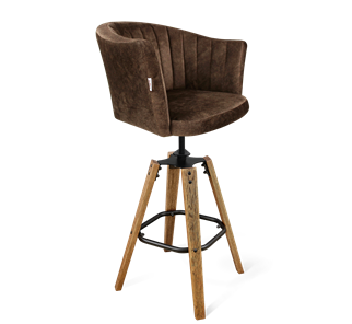 Барный стул SHT-ST42-1 / SHT-S93 (кофейный трюфель/браш.коричневый/черный муар) в Южно-Сахалинске