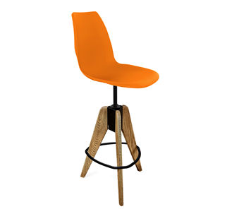 Барный стул SHT-ST29/S92 (оранжевый ral2003/брашированный коричневый/черный муар) в Южно-Сахалинске