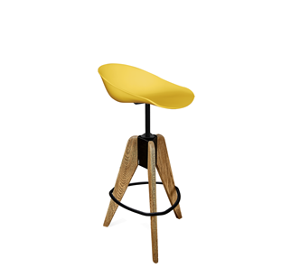 Барный стул SHT-ST19/S92 (желтый/брашированный коричневый/черный муар) в Южно-Сахалинске