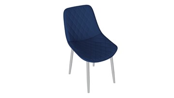 Обеденный стул Oscar (Белый муар/Велюр L005 синий) в Южно-Сахалинске