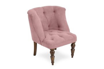 Кресло на ножках Бриджит розовый ножки коричневые в Южно-Сахалинске