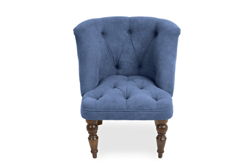 Кресло на ножках Бриджит синий ножки коричневые в Южно-Сахалинске