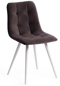 Обеденный стул CHILLY (mod. 7095-1) 45х53х88 темно-серый barkhat 14/белый арт.17295 в Южно-Сахалинске