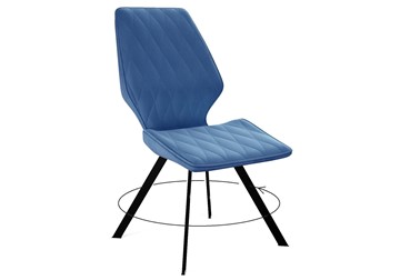Обеденный стул DikLine 243 поворотный B8 BLUE, ножки черные в Южно-Сахалинске