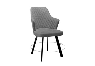 Обеденный стул DikLine 245 поворотный, C56 серый, ножки черные в Южно-Сахалинске