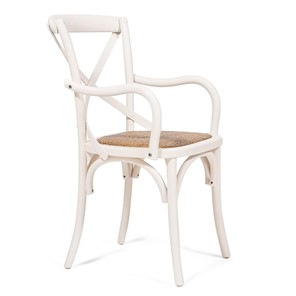 Обеденный стул с подлокотниками CROSS (mod.CB2008) 55х52х91 Белый (butter white) арт.12375 в Южно-Сахалинске