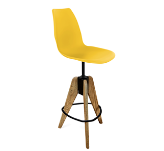 Барный стул SHT-ST29/S92 (желтый ral 1021/брашированный коричневый/черный муар) в Южно-Сахалинске