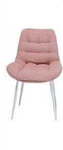 Обеденный стул Комфорт розовый белые ножки в Южно-Сахалинске