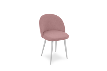 Мягкий стул для кухни Лайт розовый белые ножки в Южно-Сахалинске
