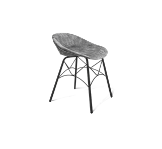 Обеденный стул SHT-ST19-SF1 / SHT-S107 (дымный/черный муар) в Южно-Сахалинске