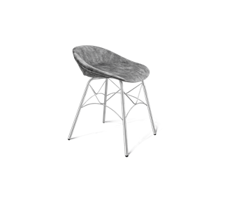 Обеденный стул SHT-ST19-SF1 / SHT-S107 (дымный/хром лак) в Южно-Сахалинске