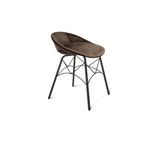 Обеденный стул SHT-ST19-SF1 / SHT-S107 (кофейный трюфель/черный муар) в Южно-Сахалинске