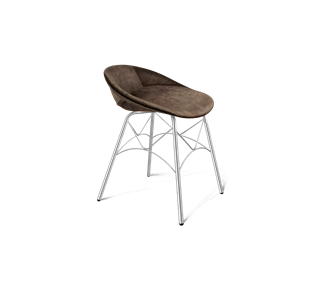 Обеденный стул SHT-ST19-SF1 / SHT-S107 (кофейный трюфель/хром лак) в Южно-Сахалинске