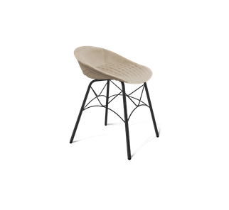 Обеденный стул SHT-ST19-SF1 / SHT-S107 (ванильный крем/черный муар) в Южно-Сахалинске
