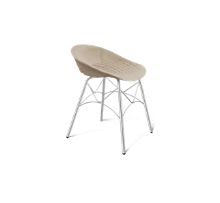 Обеденный стул SHT-ST19-SF1 / SHT-S107 (ванильный крем/хром лак) в Южно-Сахалинске