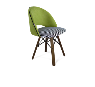 Обеденный стул SHT-ST34-3 / SHT-S70 (оливковый/гусиная лапка/темный орех/черный муар) в Южно-Сахалинске