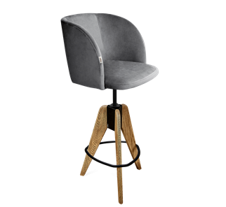 Полубарный стул SHT-ST33 / SHT-S92 (угольно-серый/браш.коричневый/черный муар) в Южно-Сахалинске