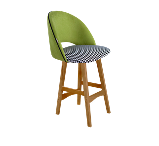 Полубарный стул SHT-ST34-3 / SHT-S65-1 (оливковый/гусиная лапка/светлый орех) в Южно-Сахалинске