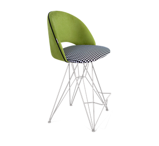 Полубарный стул SHT-ST34-3 / SHT-S66-1 (оливковый/гусиная лапка/хром лак) в Южно-Сахалинске