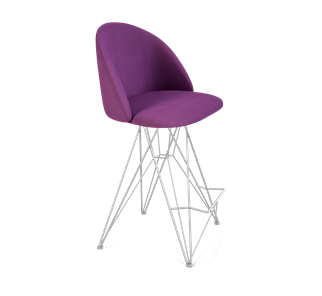 Полубарный стул SHT-ST35 / SHT-S66-1 (ягодное варенье/хром лак) в Южно-Сахалинске
