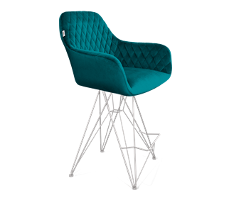 Полубарный стул SHT-ST38 / SHT-S66-1 (альпийский бирюзовый/хром лак) в Южно-Сахалинске