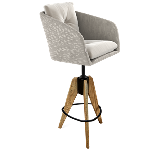 Полубарный стул SHT-ST43-2 / SHT-S92 (морозное утро/браш.коричневый/черный муар) в Южно-Сахалинске