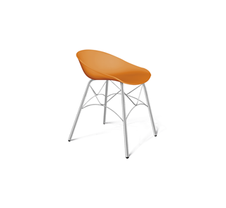 Обеденный стул SHT-ST19/S107 (оранжевый/хром лак) в Южно-Сахалинске