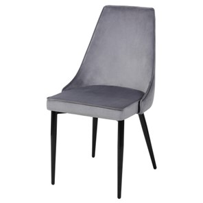 Мягкий дизайнерский стул Лорд СРП-071 Эмаль черная Веллюто серый в Южно-Сахалинске