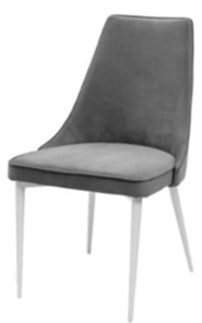 Мягкий дизайнерский стул Лорд СРП-071 хром люкс Веллюто серый в Южно-Сахалинске